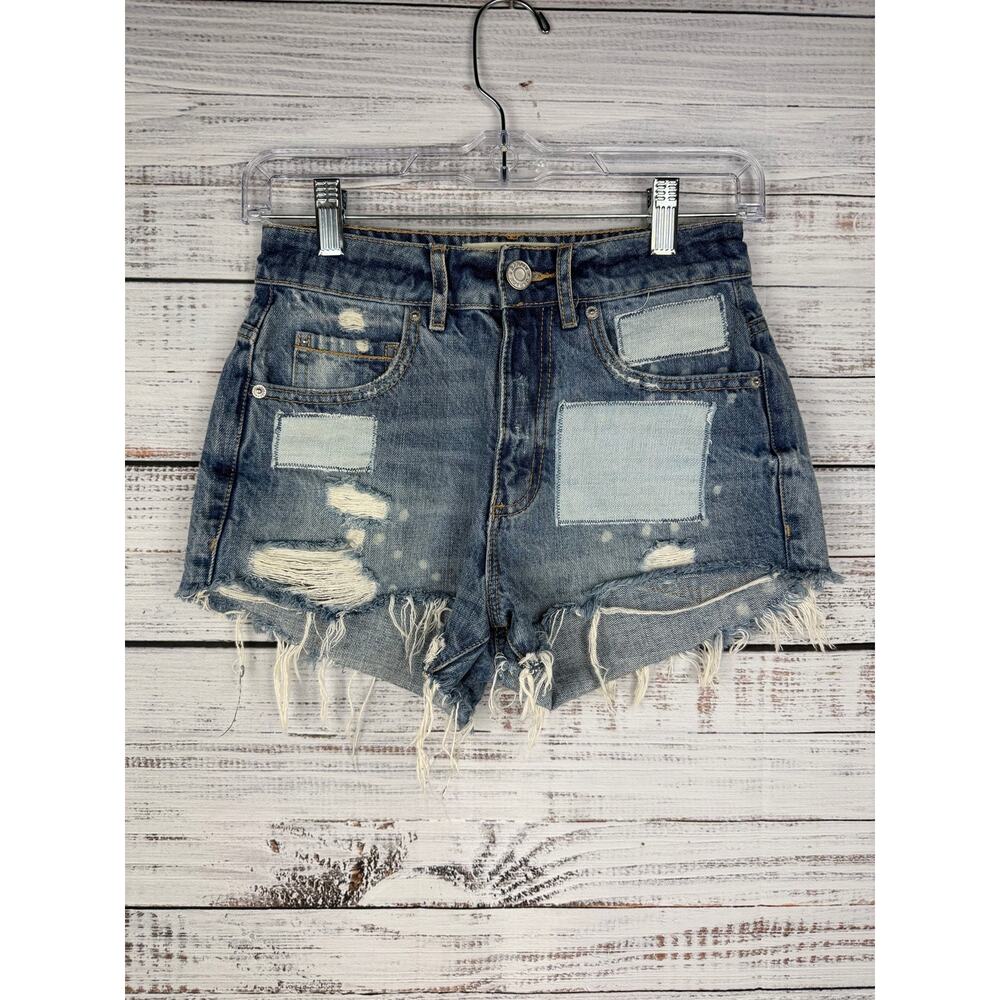 Garage Festival Cut Off Jean Shorts 00 Patchwork High Rise Boho Western Daisy